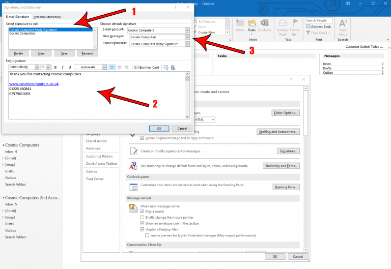 how to add signature in outlook pc
